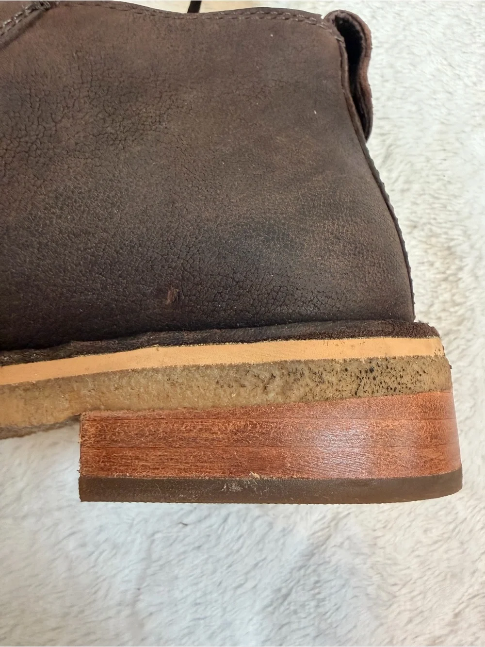 UGG Clementine Brown Leather Side Zip Ankle Boots Size 6